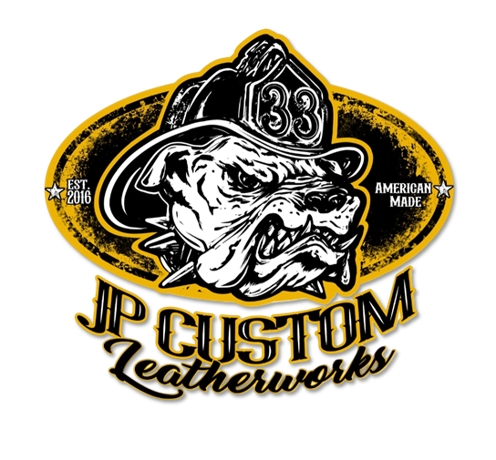 JP Custom Leatherworks bulldog logo